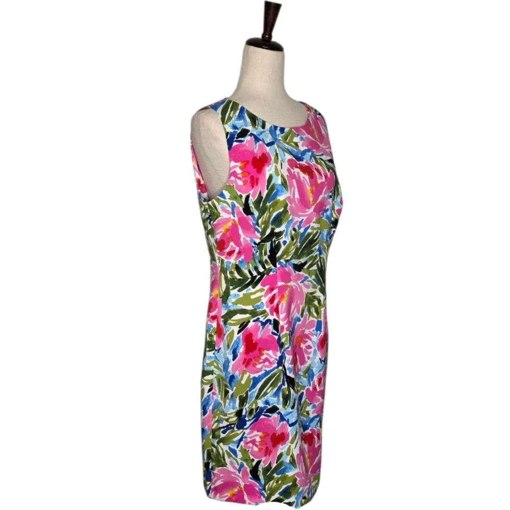 AGB Vibrant Floral Sleeveless Shift Dress Size 12 NWOT - Picture 3 of 11
